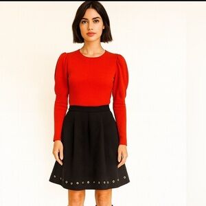 Francesca's Collections Black and Gold Embellished Bubble Skirt